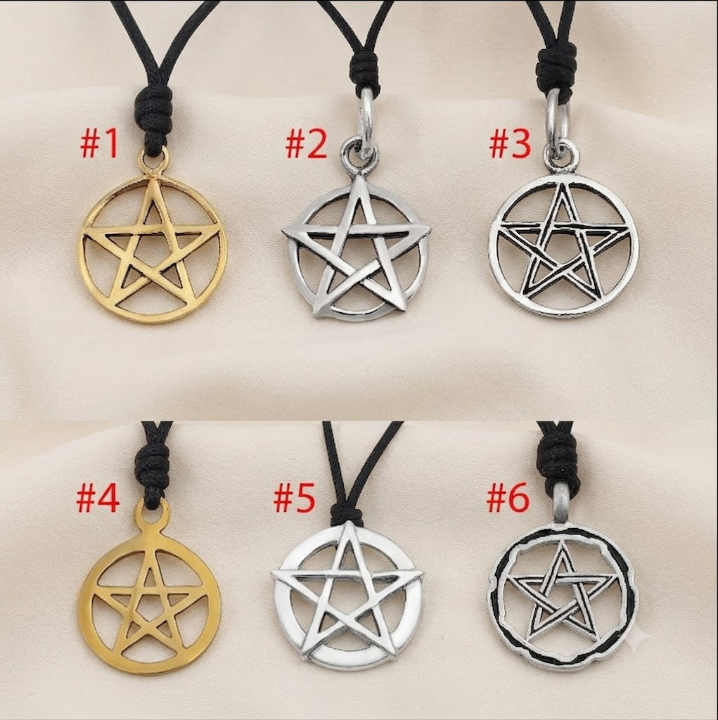 Durable Pentagram 92.5 Sterling Silver Pewter Brass Necklace Pendant Jewelry