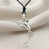 Handmade Cute Dolphin 92.5 Sterling Silver Necklace Pendant Jewelry