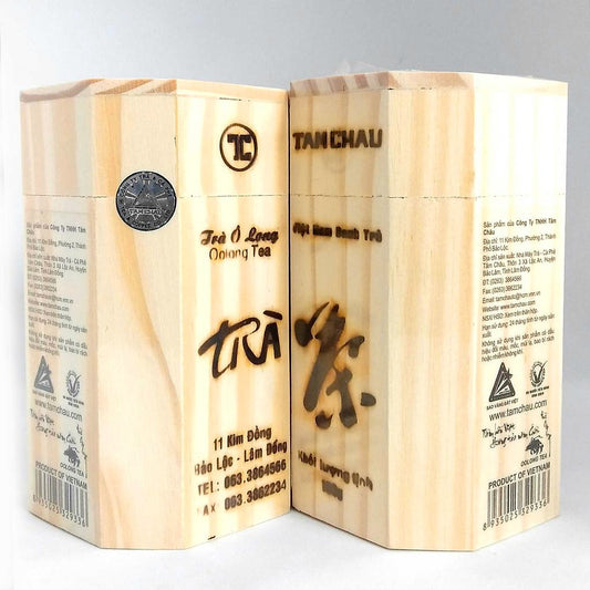 Tam Chau Oolong Tea Wooden Box Vietnamese Tea 100g