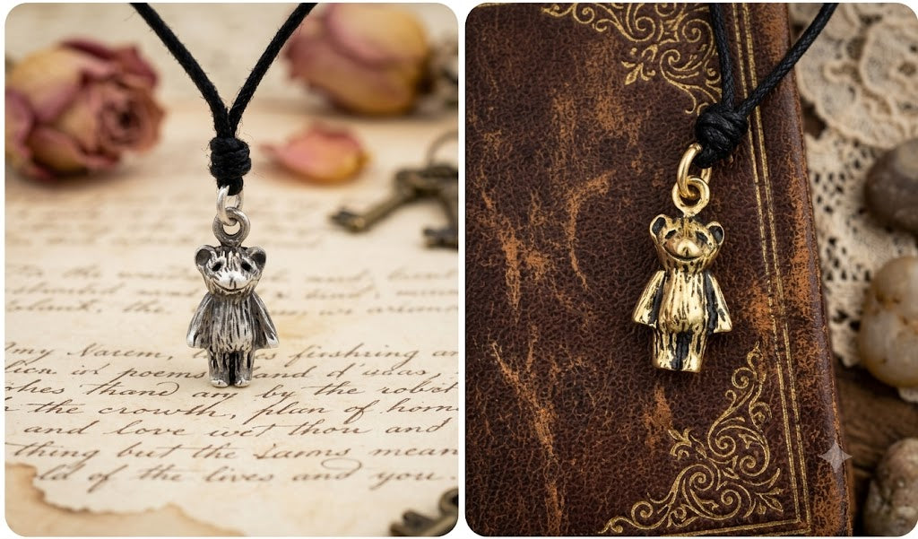 Teddy Bear Doll Charm 92.5 Sterling Silver Pewter Brass Necklace Pendant Jewelry