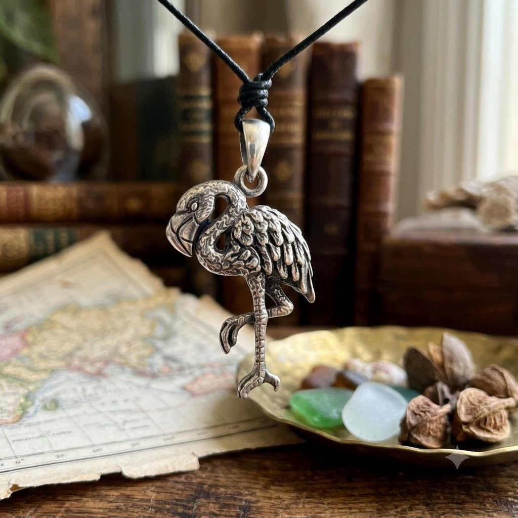 Flamingo 92.5 Sterling Silver Gold Brass Necklace Pendant Jewelry