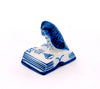 Blue Owl Bird On the Book Figurine Ceramic Tiny Handicraft Miniature Dollhouse