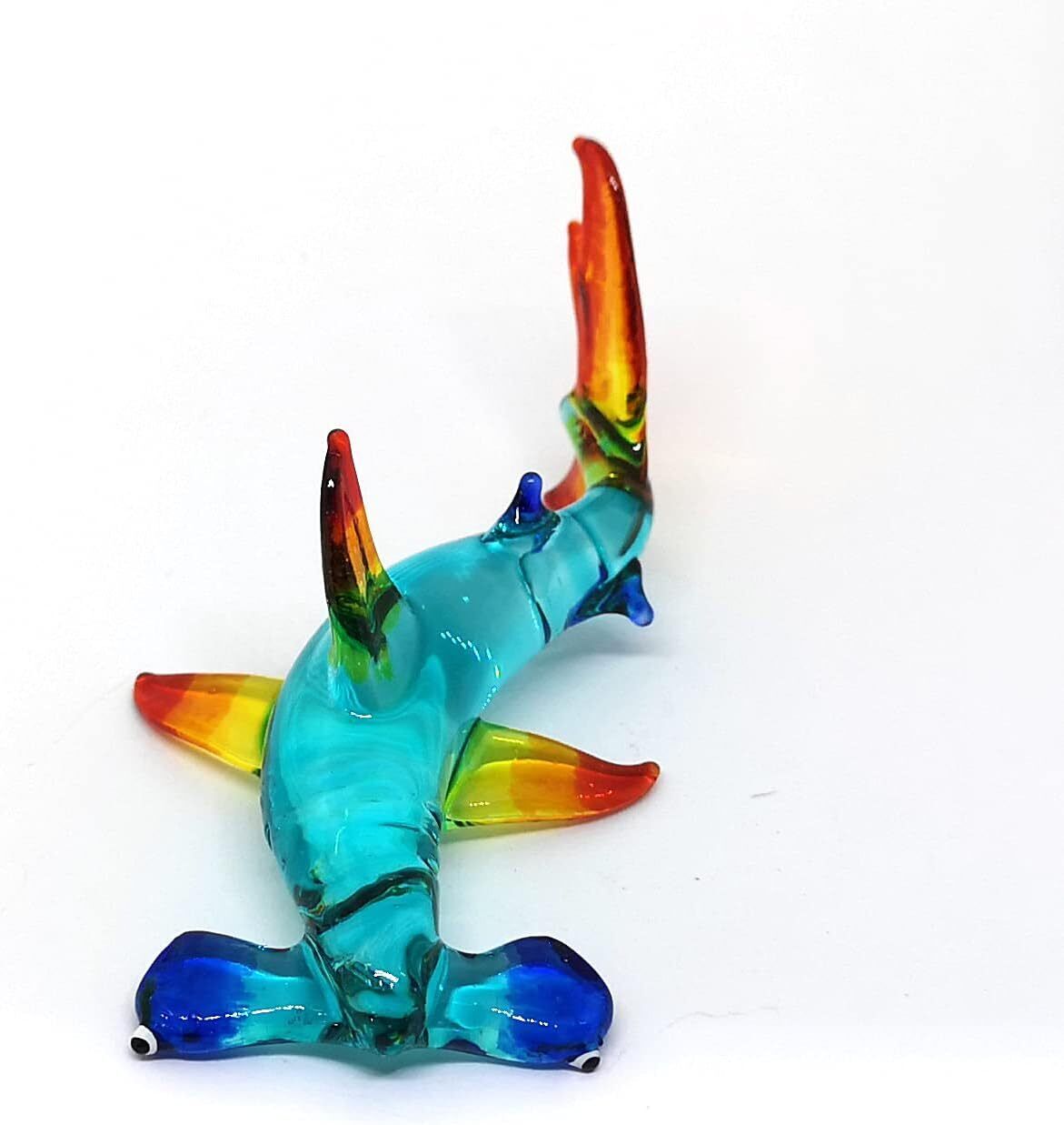 New Mini Blown Glass Shark Hammerhead Figurine Fish Aquarium Miniature Handmade