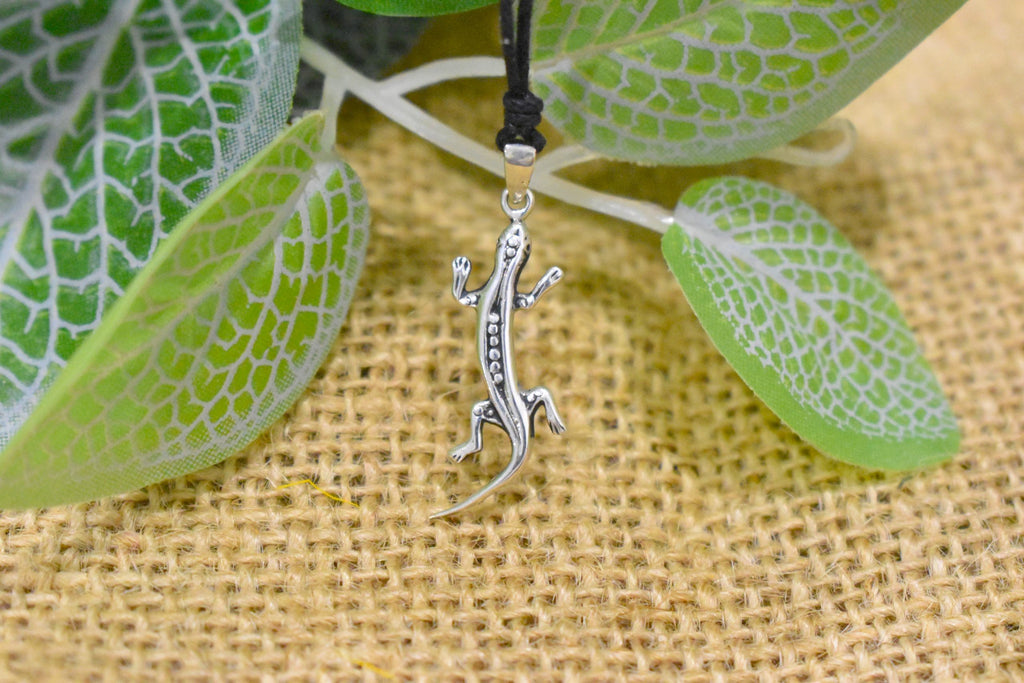New Lizard 92.5 Sterling Silver Gold Brass Charm Necklace Pendant Jewelry