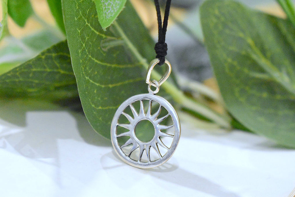 New Buddha Wheel 92.5 Sterling-silver Pewter Brass Charm  Necklace Pendant Jewelry