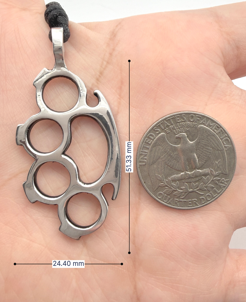 Silver Pewter Knuckles Silver Pewter Charm Necklace Pendant Jewelry