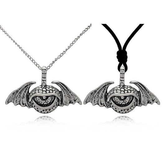 The Watcher Bat Winged Eye Silver Pewter Charm Necklace Pendant Jewelry