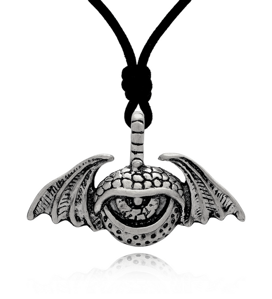 The Watcher Bat Winged Eye Silver Pewter Charm Necklace Pendant Jewelry