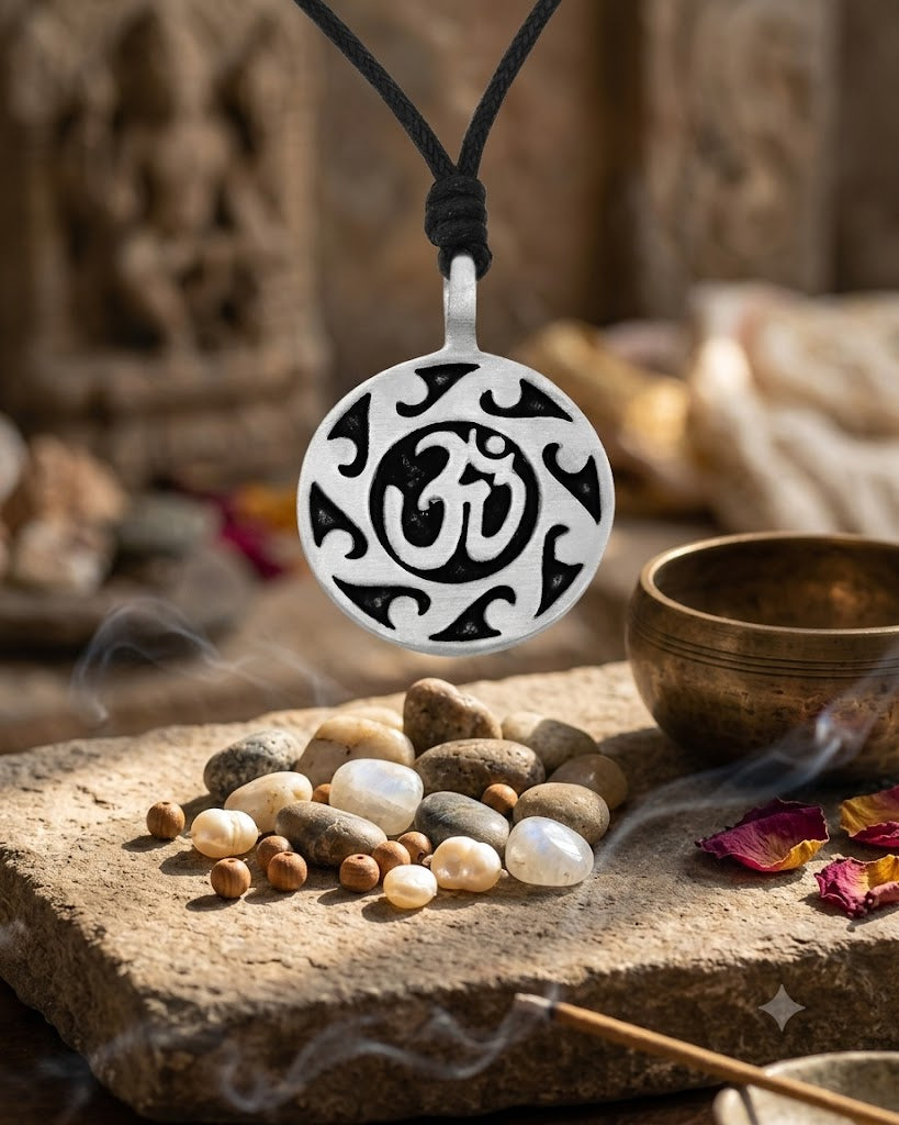 Unique Hindu Symbol Sterling Silver Pewter Brass Charm Necklace Pendant Jewelry