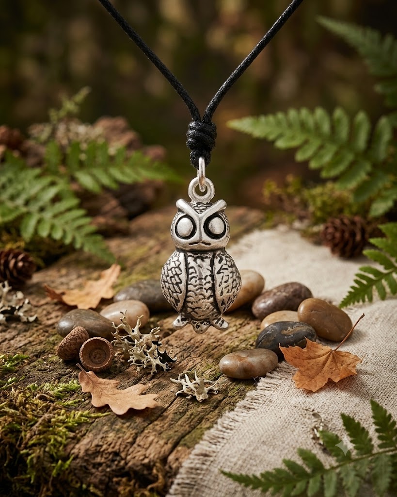 Unique Owl Bird Handmade 92.5 Sterling Silver Brass Pewter Necklace Pendant Jewelry