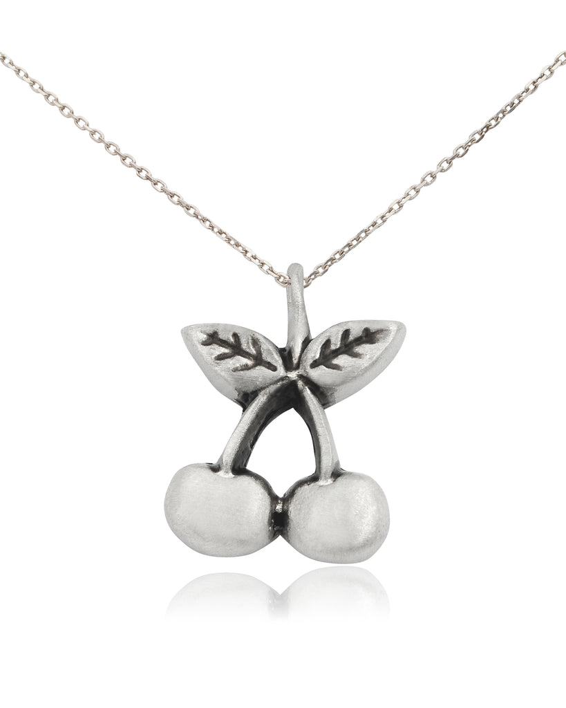 Cute Fruit Pendants Cherry Silver Pewter Brass Charm Necklace Pendant Jewelry