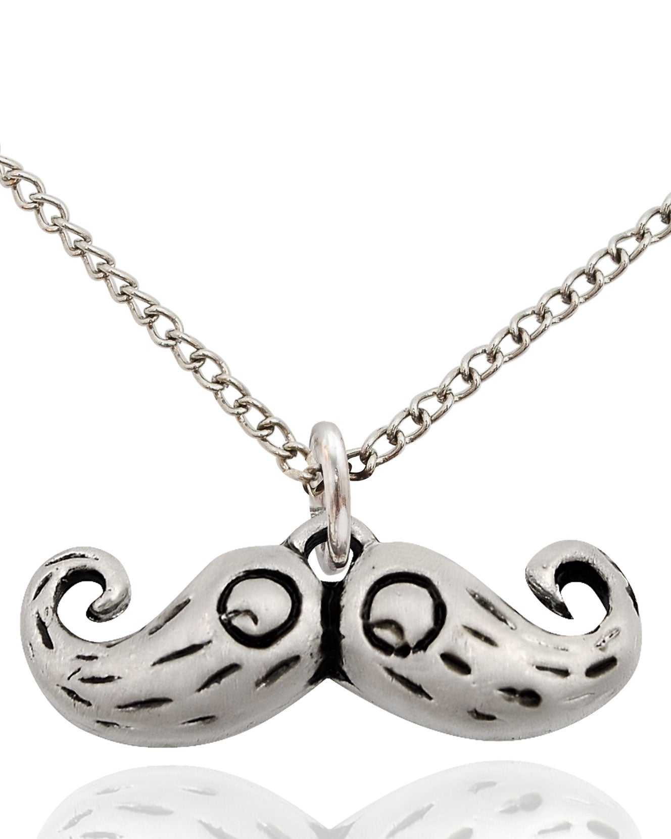 Cute Moustache Silver Pewter Gold Brass Charm Necklace Pendant Jewelry