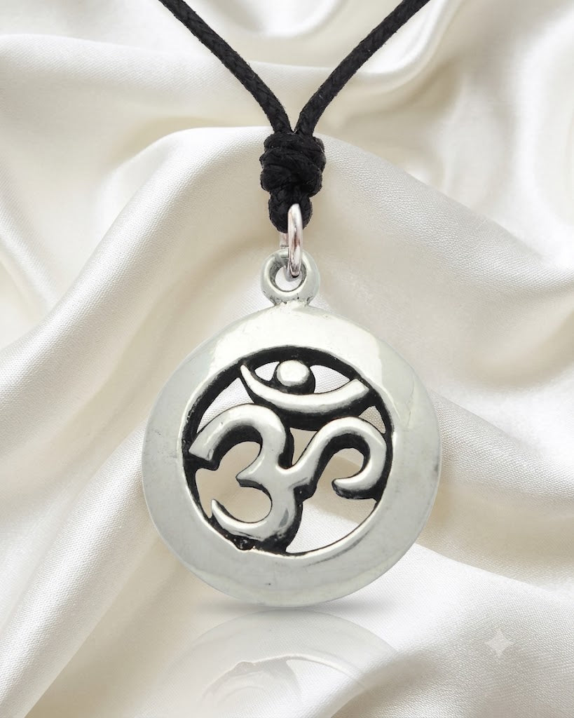 Trendy Hindu Om Ohm 92.5 Sterling Silver Pewter Brass Necklace Pendant Jewelry