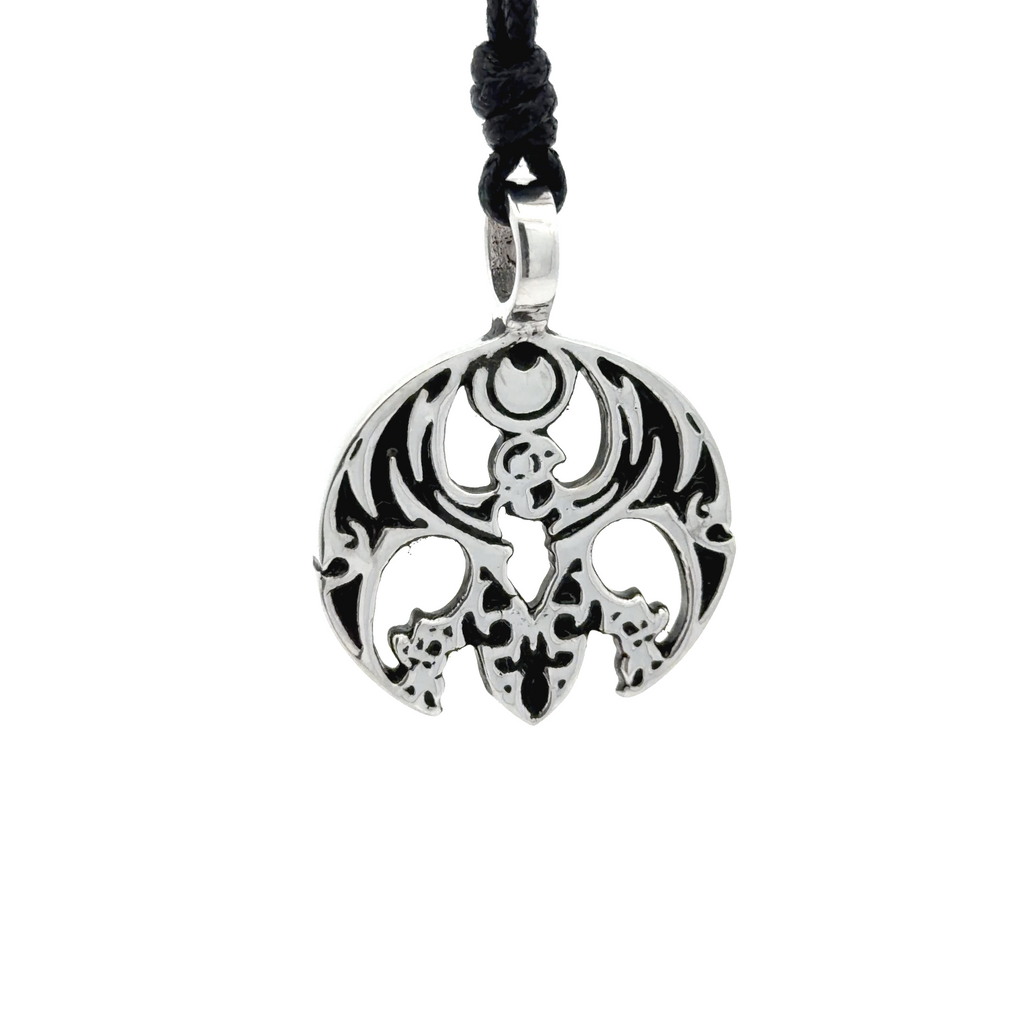 Gothic Phoenix Bird Silver Pewter Charm Necklace Pendant Jewelry