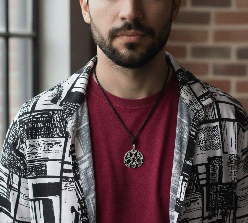 Gothic Phoenix Bird Silver Pewter Charm Necklace Pendant Jewelry