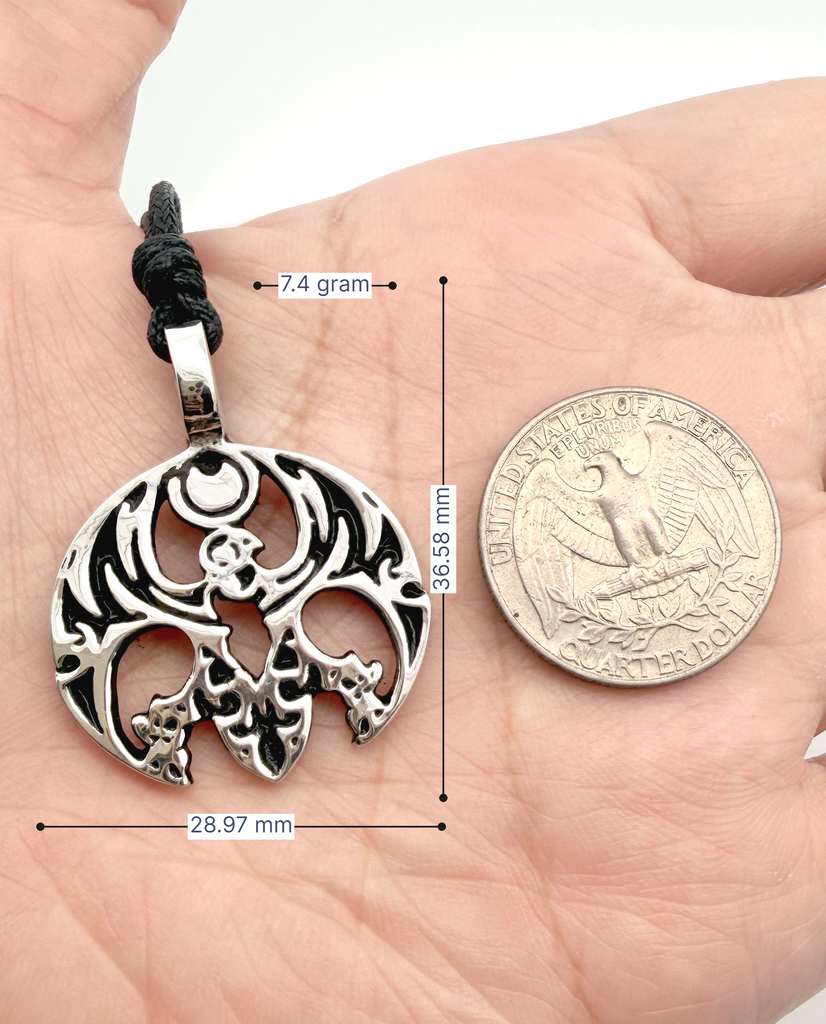 Gothic Phoenix Bird Silver Pewter Charm Necklace Pendant Jewelry