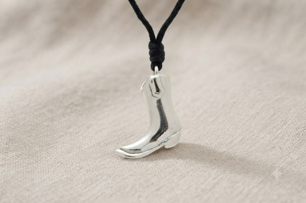 Women's Boots Pendant Sterling Silver Gold Brass Charm Necklace Pendant Jewelry