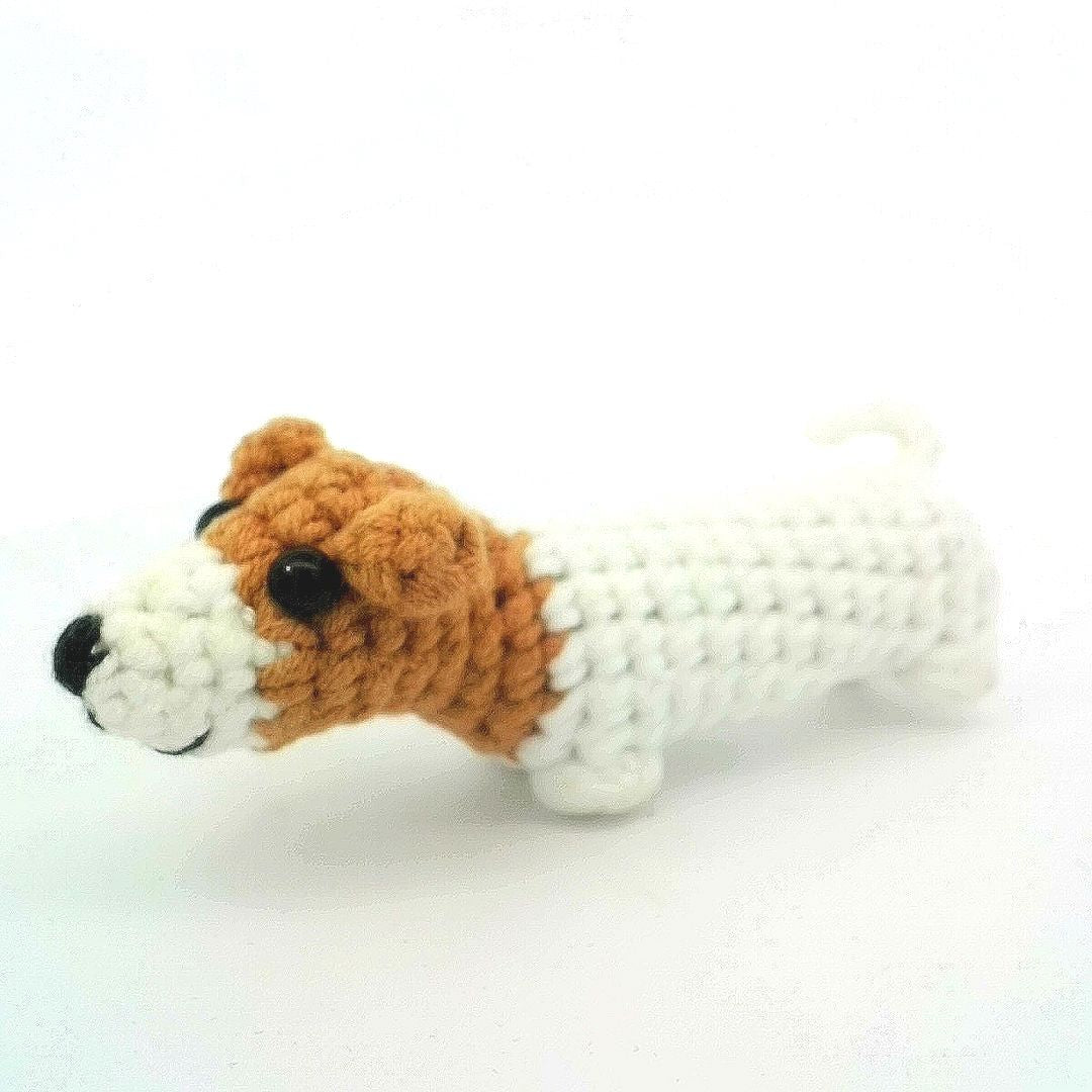 Cute Mini Corgi Dog Handmade Amigurumi Stuffed Toy Knit Crochet Doll VAC