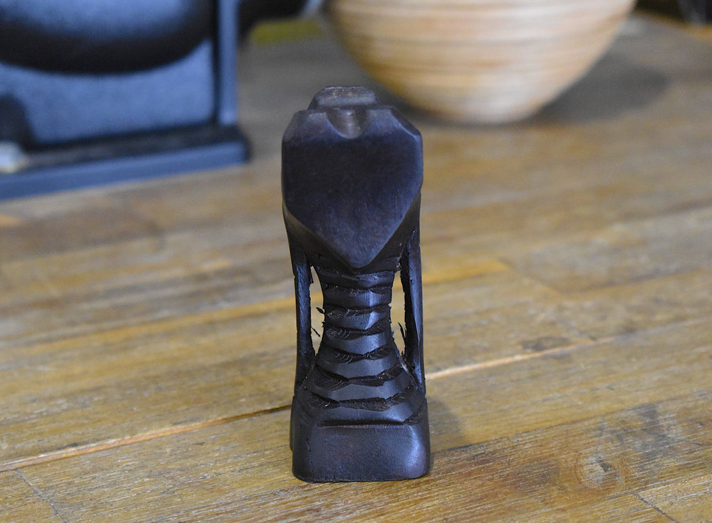 Karen Hill Tribe Long Neck Woman - Vintage Sculpture Carved Blackwood Ethnic Decor