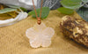 Vintage Carved Mother Of Pearl Shell Flower Necklace Pendant Jewelry
