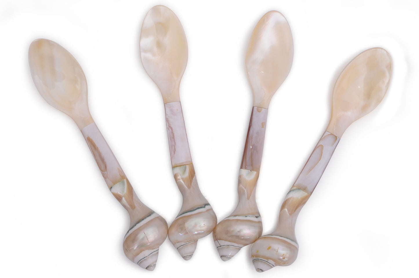 Large Mother of Pearl Shell Spoons Silverware Vietnam Organic Buffalo Horn