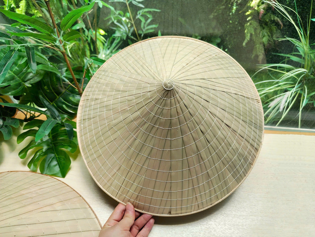 Genuine Hand-Painted Non La Leaf Vietnamese Conical Hat Asian Farming Traditional