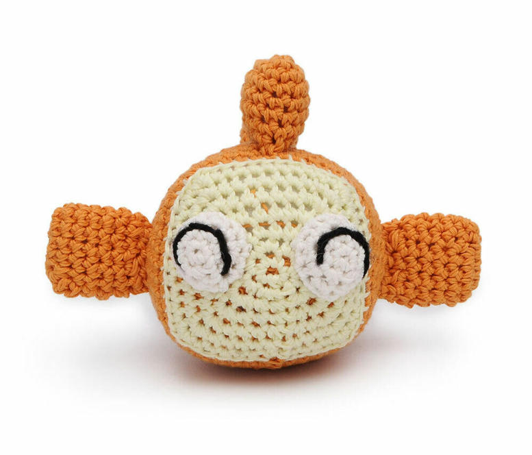 Happy Goldfish Handmade Amigurumi Stuffed Toy Knit Crochet Doll VAC