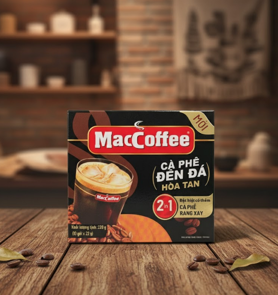 Cafe Pho Vietnamese 3in1 Instant Coffee Mix, Iced Milk, Black, Nha Lam Coffee, Gold 3 in 1