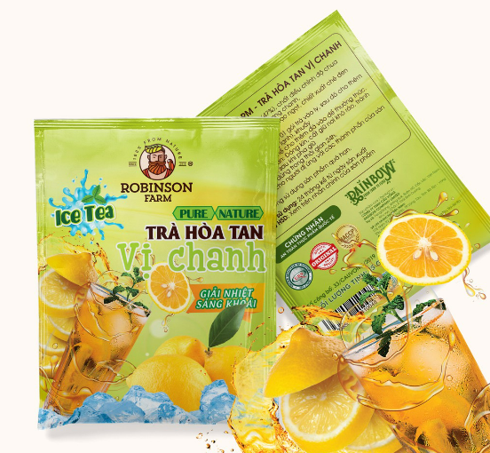 Robinson Farm - Lemon Flavor Instant Vietnamese Tea (18 bags x 15g x 1 box)