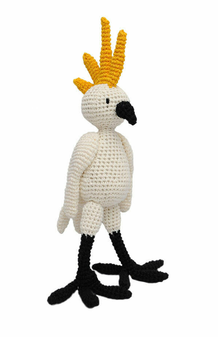 White Cockateil Handmade Amigurumi Stuffed Toy Knit Crochet Doll VAC