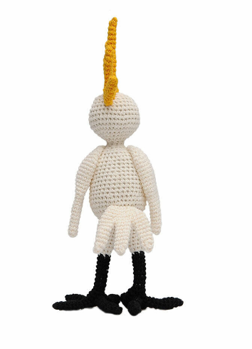 White Cockateil Handmade Amigurumi Stuffed Toy Knit Crochet Doll VAC