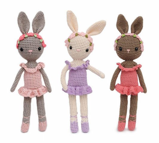 Ballerina Bunny Charlotte Handmade Amigurumi Stuffed Toy Knit Crochet Doll VAC