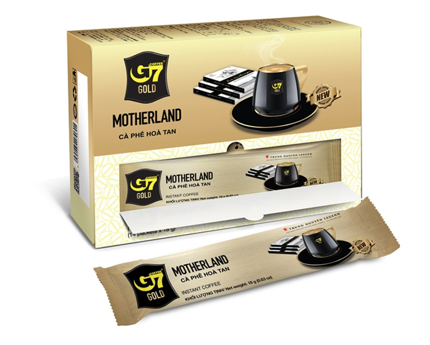 Trung Nguyen G7 Gold Motherland Instant Coffee – Box of 14 Sachets x 18g 252g (8.9 oz)
