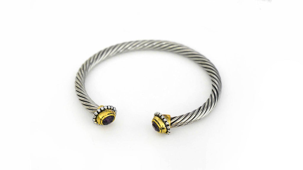 Elegant Two-Tone Stainless Steel Bangle  Silver & Gold Color Jewelry