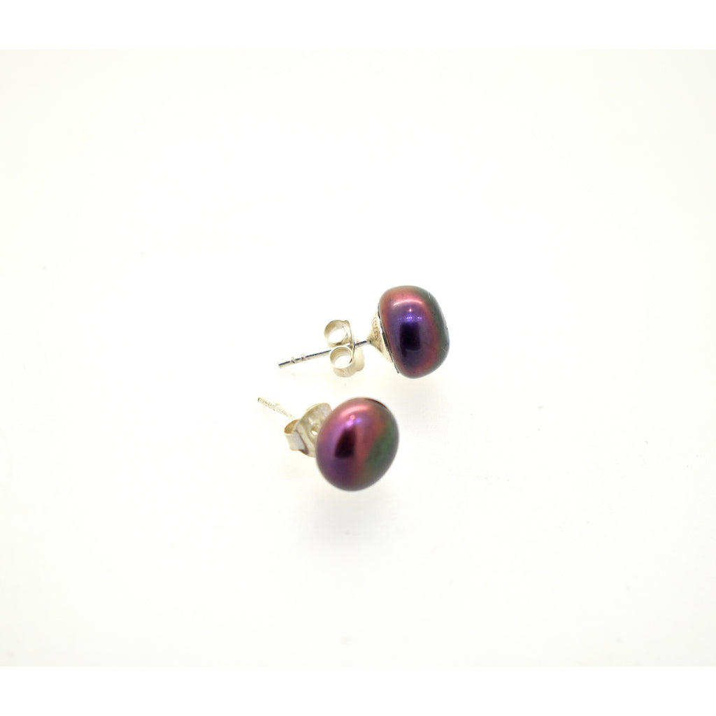 Genuine Pearl Earrings 92.5 Sterling Silver Round Pearl Stud Freshwater Pearls Jewlery For Women