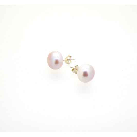 Genuine Pearl Earrings 92.5 Sterling Silver Round Pearl Stud Freshwater Pearls Jewlery For Women