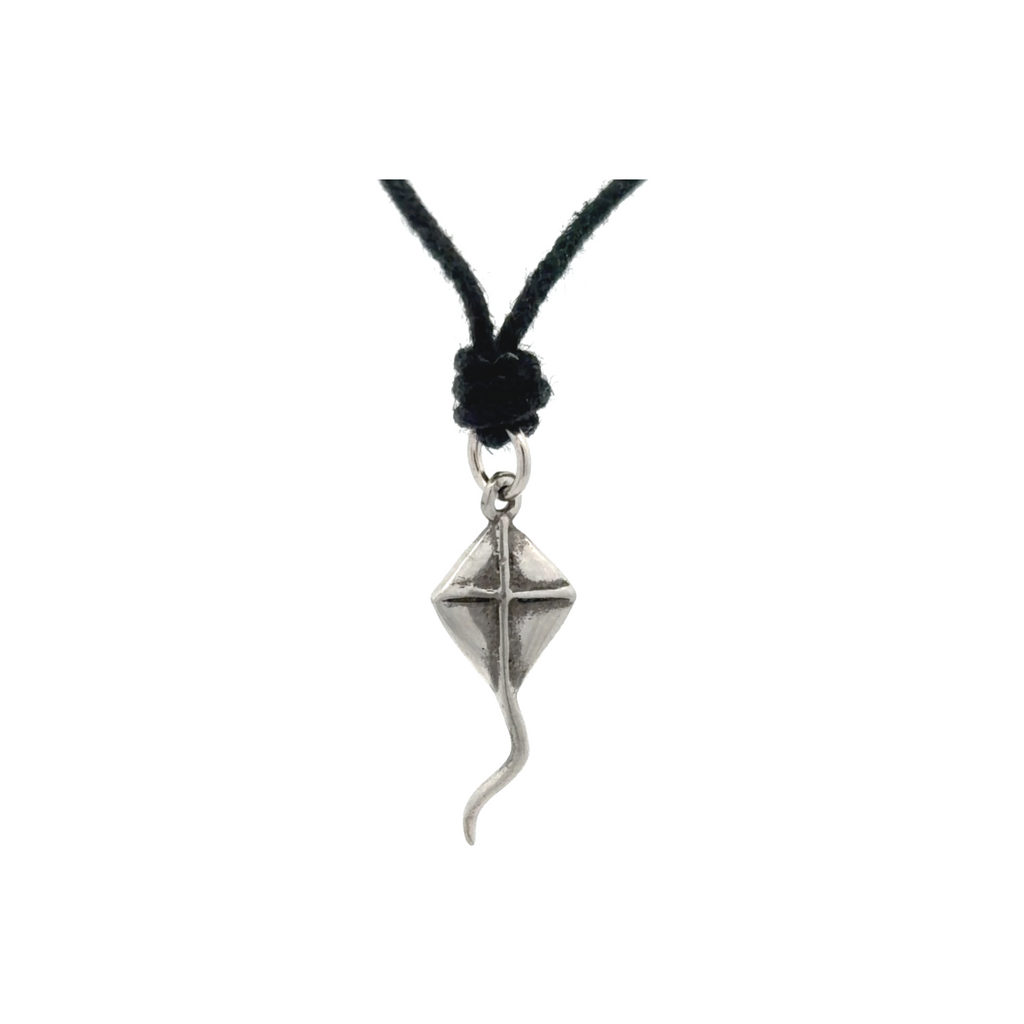 Kite Flyer Brass Charm Sterling Silver Pewter Necklace Pendant Jewelry With Cotton Cord