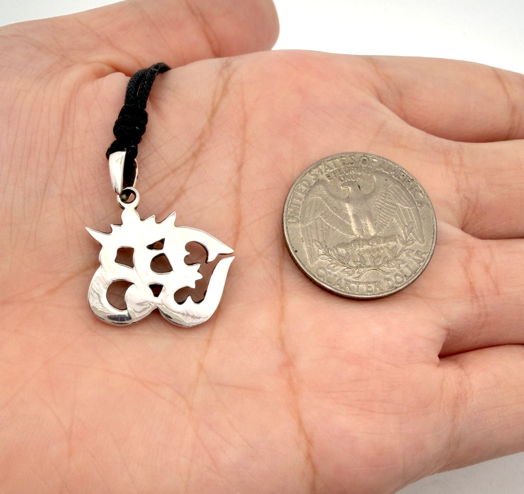 New Om Ohm Hindu Word Yoga Silver Pewter Charm Necklace Pendant Jewelry