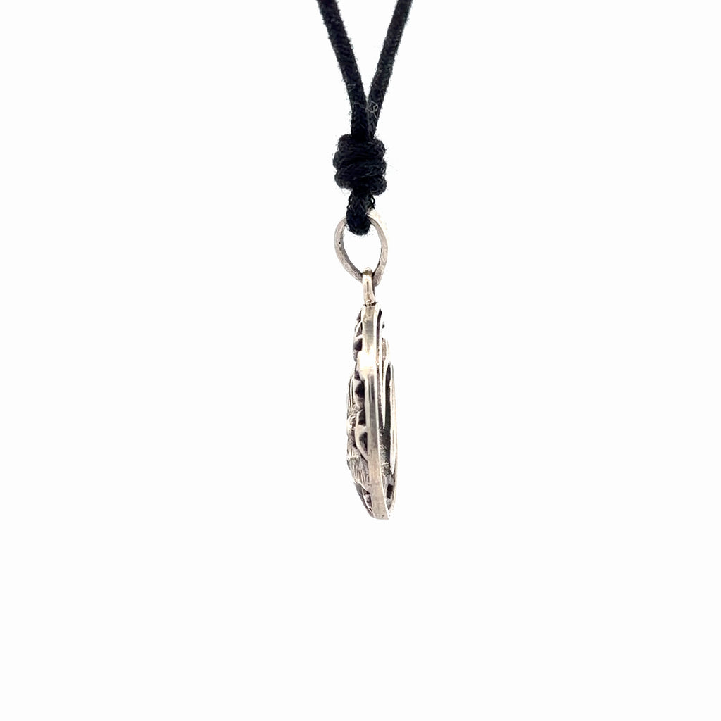 Wolf Howling Moon Indian 92.5 Sterling Silver Charm Necklace Pendent Jewelry