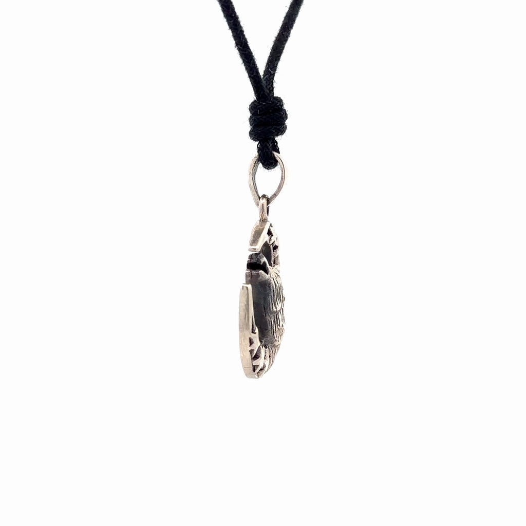 Wolf Howling Moon Indian 92.5 Sterling Silver Charm Necklace Pendent Jewelry