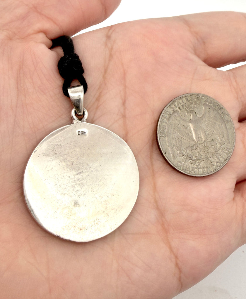 Fashionable Om Ohm Silver Pewter Charm Necklace Pendant Jewelry With Cotton Cord