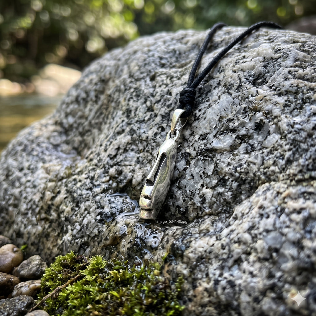 Easter Island Moai Head Silver Pewter Charm Necklace Pendant Jewelry