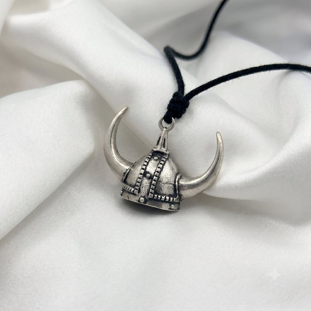 Viking Helmet Norway Sterling Silver Pewter Brass Charm Necklace Pendant Jewelry