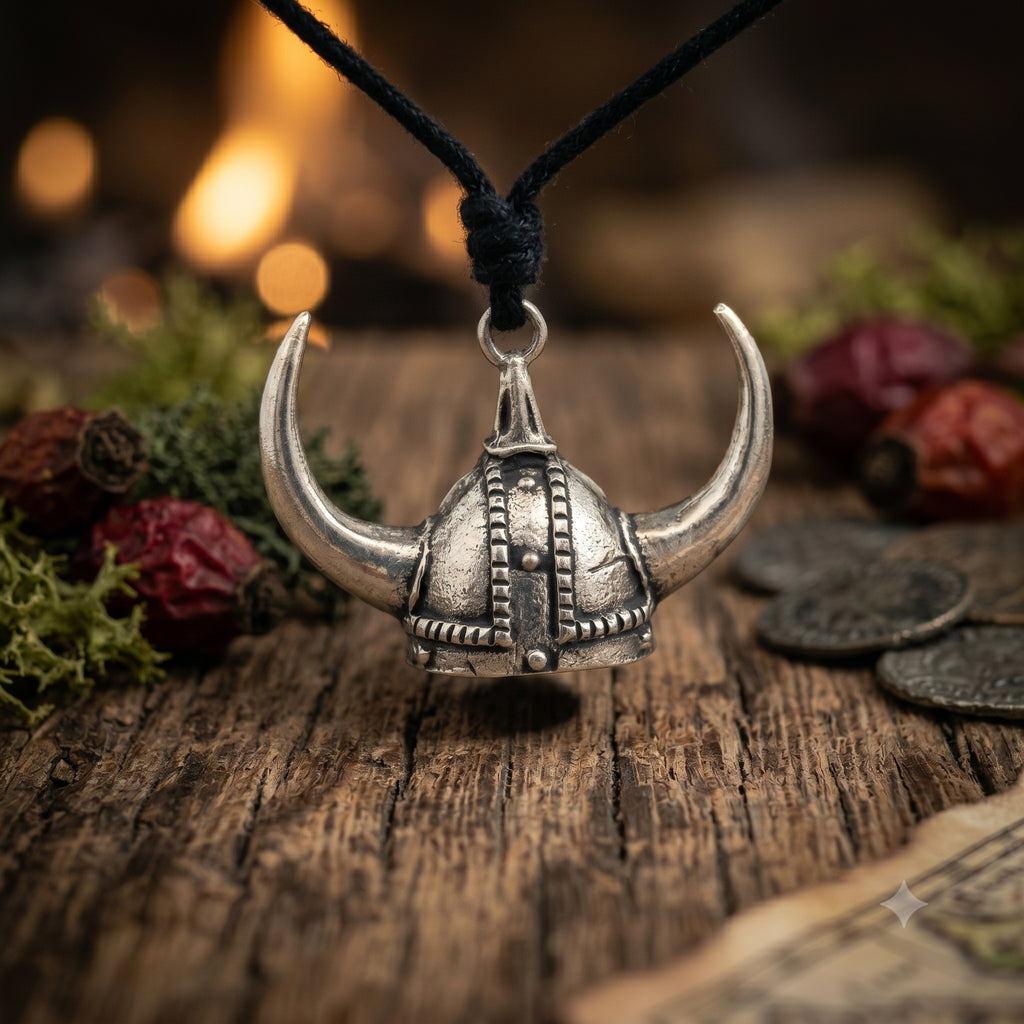 Viking Helmet Norway Sterling Silver Pewter Brass Charm Necklace Pendant Jewelry