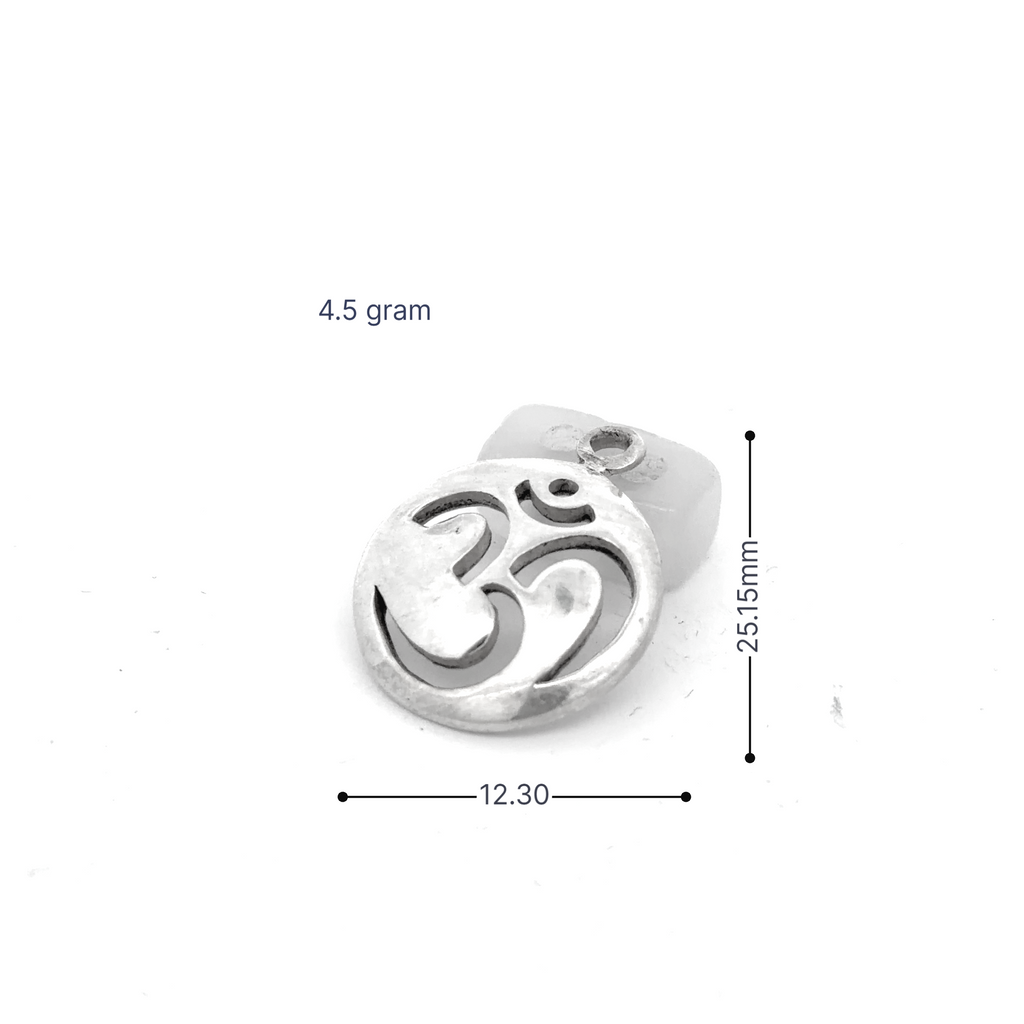 Large & Small Hindu Om Ohm 92.5 Sterling Silver Pewter Necklace Pendant Jewelry