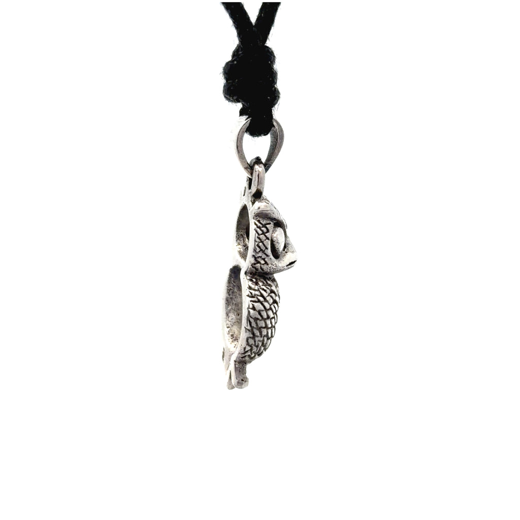 Unique Owl Bird Handmade 92.5 Sterling Silver Brass Pewter Necklace Pendant Jewelry