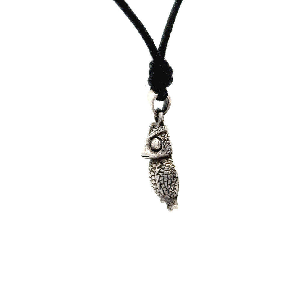 Unique Owl Bird Handmade 92.5 Sterling Silver Brass Pewter Necklace Pendant Jewelry