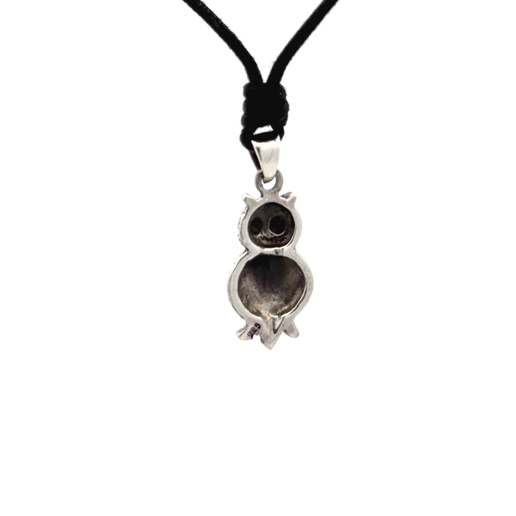 Unique Owl Bird Handmade 92.5 Sterling Silver Brass Pewter Necklace Pendant Jewelry