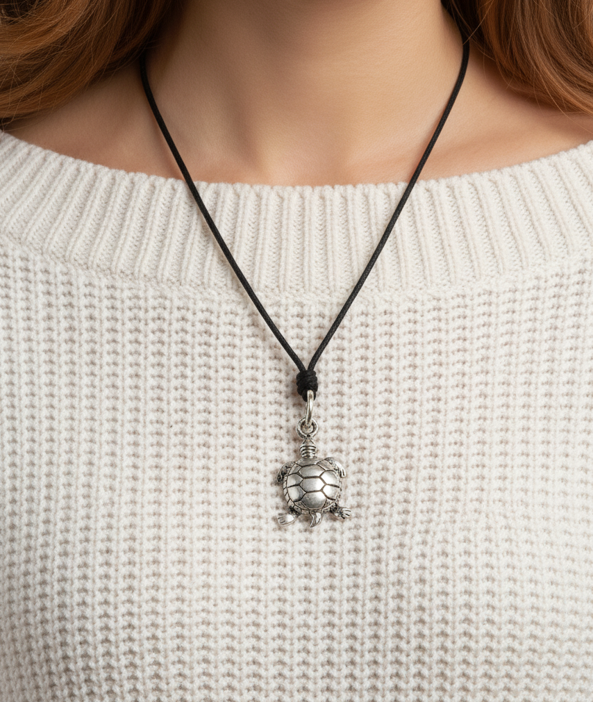 Turtle Tortoise Wildlife 92.5 Sterling Silver Gold Brass Necklace Pendant
