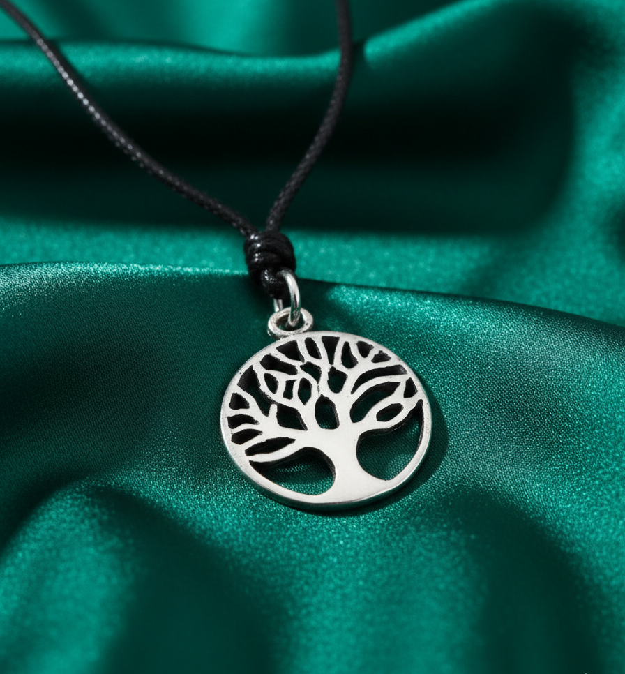 Tree of Life 92.5 Sterling Silver Gold Brass Charm Necklace Pendant Necklace Jewelry